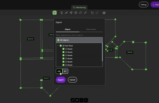Export your floor plan - Pointorama: Floor plans from pointclouds